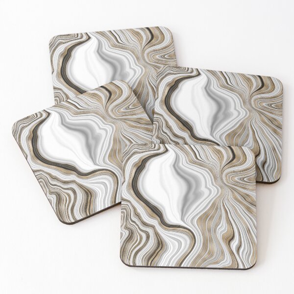 Item preview, Gilded white liquid marble pattern designed and sold by GraffiTimi.