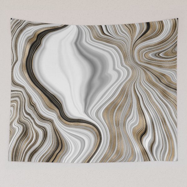Item preview, Gilded white liquid marble pattern designed and sold by GraffiTimi.