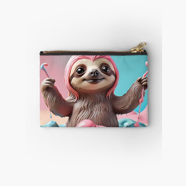 Item preview, Cute Sloth Playing with Pastel Pink Slime designed and sold by CuteSlothWorld.