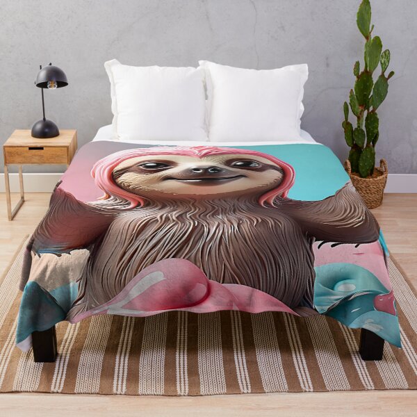 Item preview, Cute Sloth Playing with Pastel Pink Slime designed and sold by CuteSlothWorld.