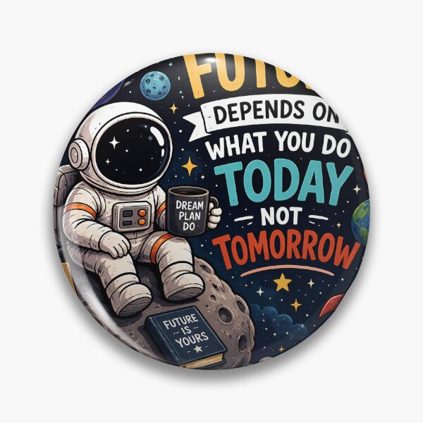 Item preview, Motivational Astronaut Sticker | The Future Depends on What You Do Today | Space Inspiration Laptop Decal designed and sold by GenZStickerHub1.
