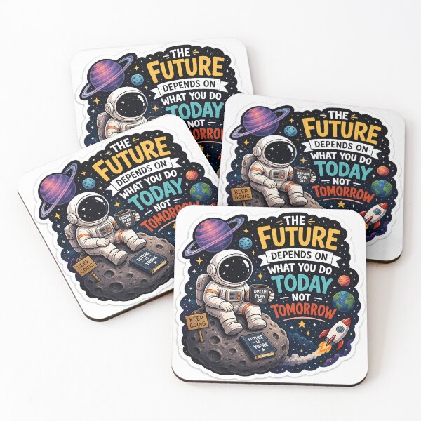 Item preview, Motivational Astronaut Sticker | The Future Depends on What You Do Today | Space Inspiration Laptop Decal designed and sold by GenZStickerHub1.