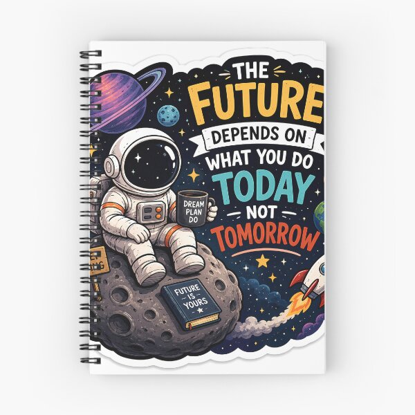 Item preview, Motivational Astronaut Sticker | The Future Depends on What You Do Today | Space Inspiration Laptop Decal designed and sold by GenZStickerHub1.