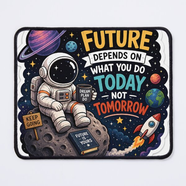 Item preview, Motivational Astronaut Sticker | The Future Depends on What You Do Today | Space Inspiration Laptop Decal designed and sold by GenZStickerHub1.