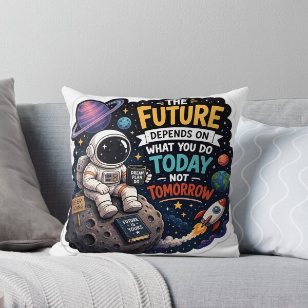 Item preview, Motivational Astronaut Sticker | The Future Depends on What You Do Today | Space Inspiration Laptop Decal designed and sold by GenZStickerHub1.