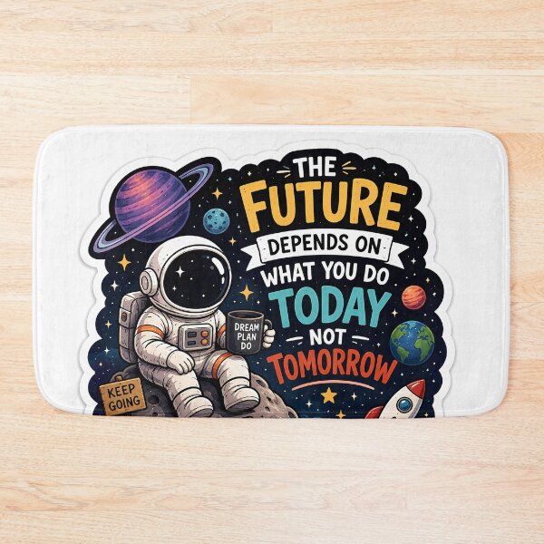 Item preview, Motivational Astronaut Sticker | The Future Depends on What You Do Today | Space Inspiration Laptop Decal designed and sold by GenZStickerHub1.