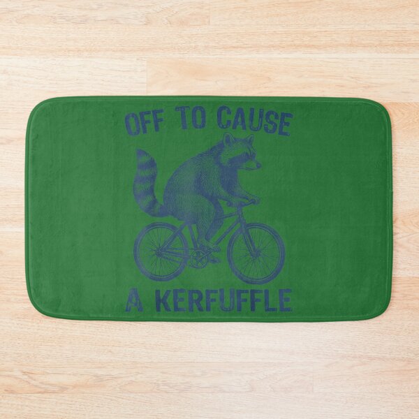 Item preview, Off to Cause A Kerfuffle Funny Raccoon On Bicycle Graphic designed and sold by KathieFaugh.