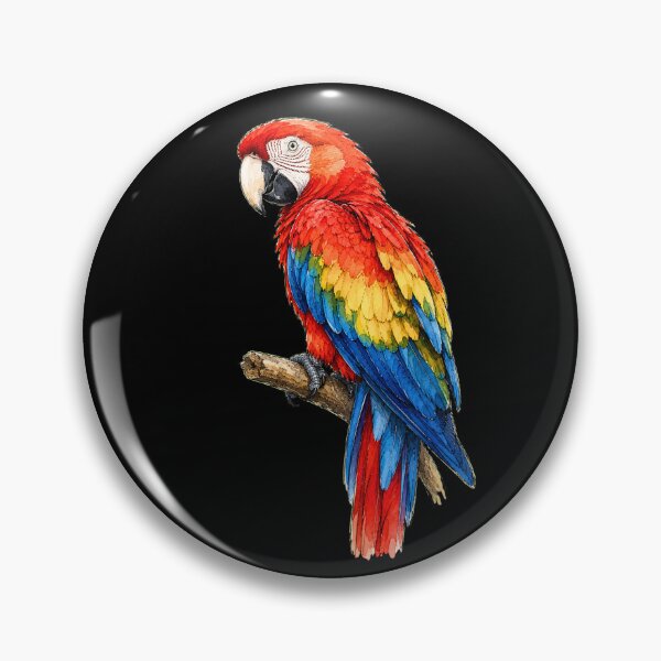 Item preview, Minimal Scarlet Macaw Watercolor | Hand Drawn Tropical Bird Illustration designed and sold by ColorSplash123.