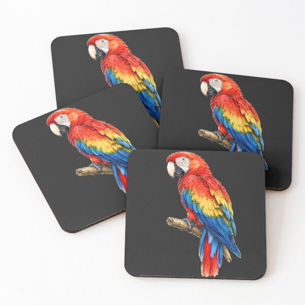 Item preview, Minimal Scarlet Macaw Watercolor | Hand Drawn Tropical Bird Illustration designed and sold by ColorSplash123.