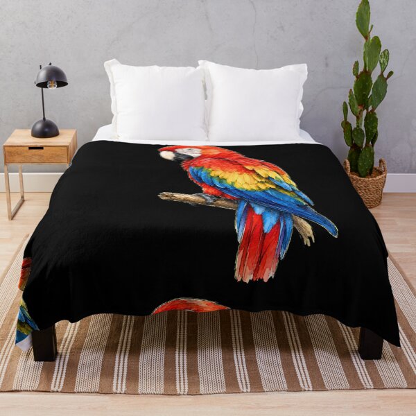 Item preview, Minimal Scarlet Macaw Watercolor | Hand Drawn Tropical Bird Illustration designed and sold by ColorSplash123.