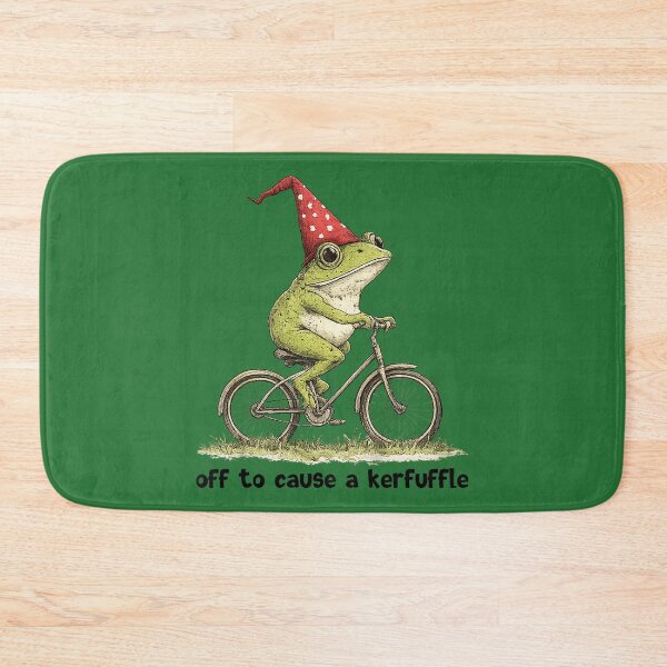 Item preview, Off to Cause A Kerfuffle Funny Meme Frog designed and sold by KathieFaugh.
