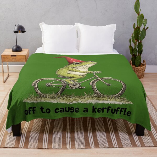 Item preview, Off to Cause A Kerfuffle Funny Meme Frog designed and sold by KathieFaugh.