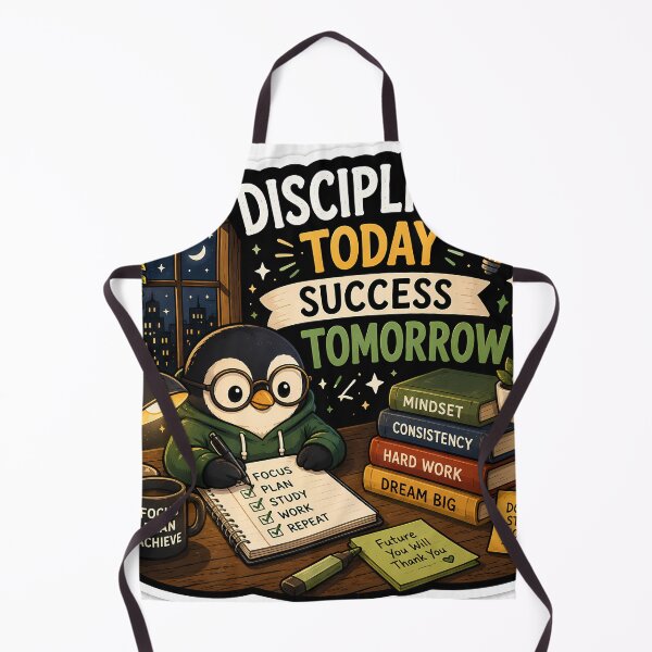 Item preview, Study Penguin Sticker | Discipline Today Success Tomorrow | Cute Student Motivation Laptop Sticker designed and sold by GenZStickerHub1.