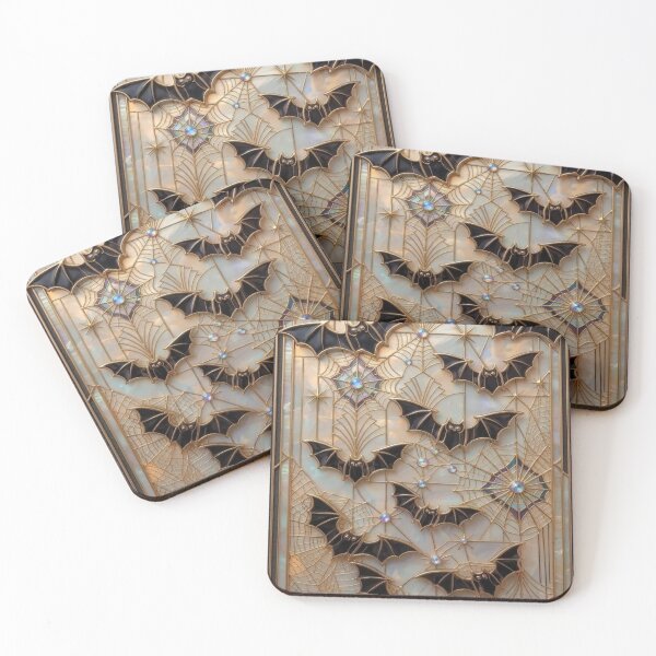 Item preview, Elegant Bats with Art Deco Webs designed and sold by BriSher.