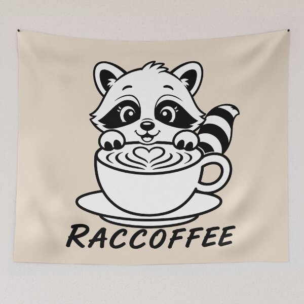 Item preview, ☕ BREWED BEASTIES COLLECTION ☕ - WOODLAND FRIENDS -  Raccoffee designed and sold by WheelieGdArt.