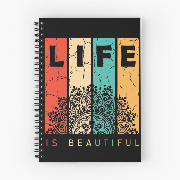 Item preview, Life Is Beautiful Colorful Typography T-Shirt | Positive Quote Retro Pattern Design designed and sold by RajDeals.