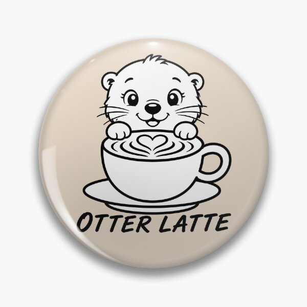Item preview, ☕ BREWED BEASTIES COLLECTION ☕ - WOODLAND FRIENDS -  Otter Latte designed and sold by WheelieGdArt.