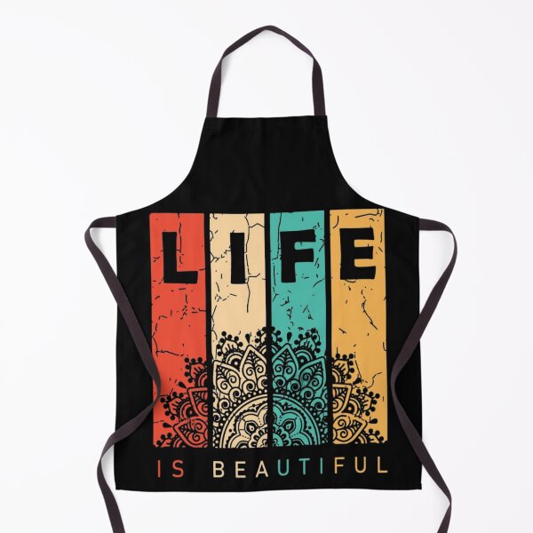 Item preview, Life Is Beautiful Colorful Typography T-Shirt | Positive Quote Retro Pattern Design designed and sold by RajDeals.