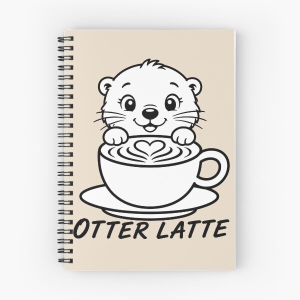 Item preview, ☕ BREWED BEASTIES COLLECTION ☕ - WOODLAND FRIENDS -  Otter Latte designed and sold by WheelieGdArt.