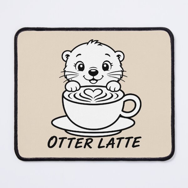 Item preview, ☕ BREWED BEASTIES COLLECTION ☕ - WOODLAND FRIENDS -  Otter Latte designed and sold by WheelieGdArt.