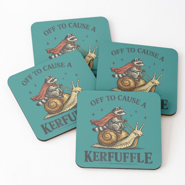 Item preview, Off to Cause A Kerfuffle Raccoon Riding Snail designed and sold by mjohnson9.