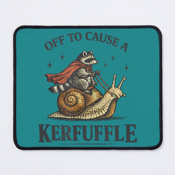 Item preview, Off to Cause A Kerfuffle Raccoon Riding Snail designed and sold by mjohnson9.