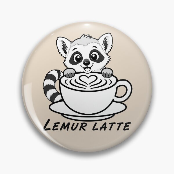 Item preview, ☕ BREWED BEASTIES COLLECTION ☕ - WOODLAND FRIENDS -  Lemur Latte designed and sold by WheelieGdArt.