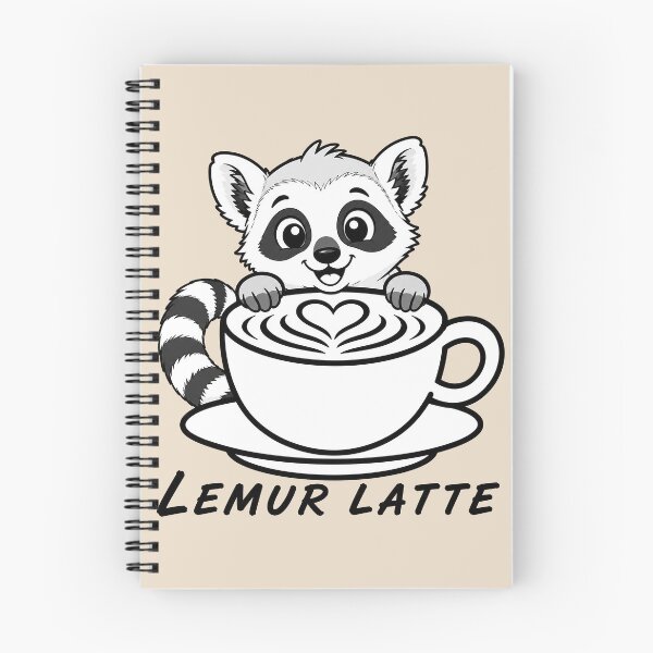 Item preview, ☕ BREWED BEASTIES COLLECTION ☕ - WOODLAND FRIENDS -  Lemur Latte designed and sold by WheelieGdArt.
