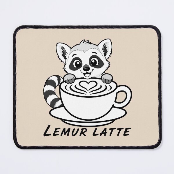 Item preview, ☕ BREWED BEASTIES COLLECTION ☕ - WOODLAND FRIENDS - Lemur Latte designed and sold by WheelieGdArt.