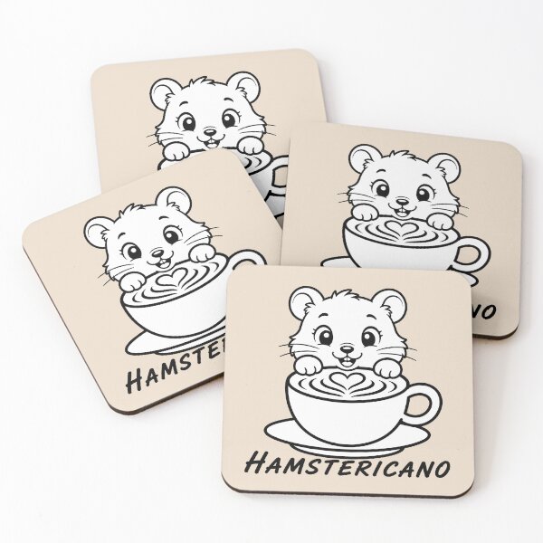 Item preview, ☕ BREWED BEASTIES COLLECTION ☕ - WOODLAND FRIENDS -  Hamstericano designed and sold by WheelieGdArt.
