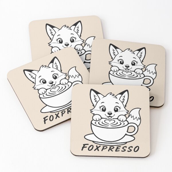 Item preview, ☕ BREWED BEASTIES COLLECTION ☕ - WOODLAND FRIENDS -  Foxpresso designed and sold by WheelieGdArt.
