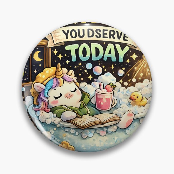 Item preview, Treat Yourself Unicorn Sticker | Cute Self Care Aesthetic | Cozy Bubble Bath Unicorn | Mental Wellness Sticker designed and sold by GenZStickerHub1.