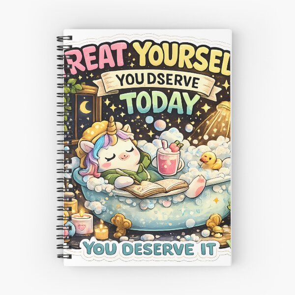 Item preview, Treat Yourself Unicorn Sticker | Cute Self Care Aesthetic | Cozy Bubble Bath Unicorn | Mental Wellness Sticker designed and sold by GenZStickerHub1.