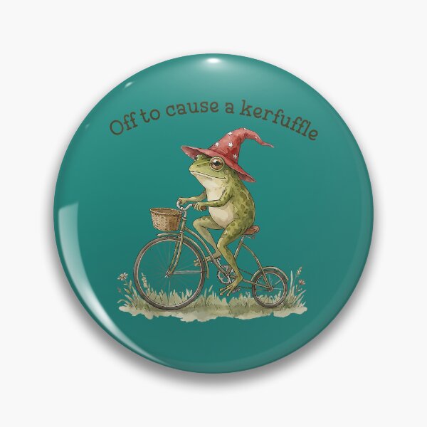 Item preview, Off to Cause A Kerfuffle Funny Weird Frog Riding Bicycle designed and sold by KristineLi.