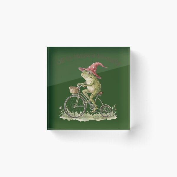 Item preview, Off to Cause A Kerfuffle Funny Weird Frog Riding Bicycle designed and sold by KristineLi.