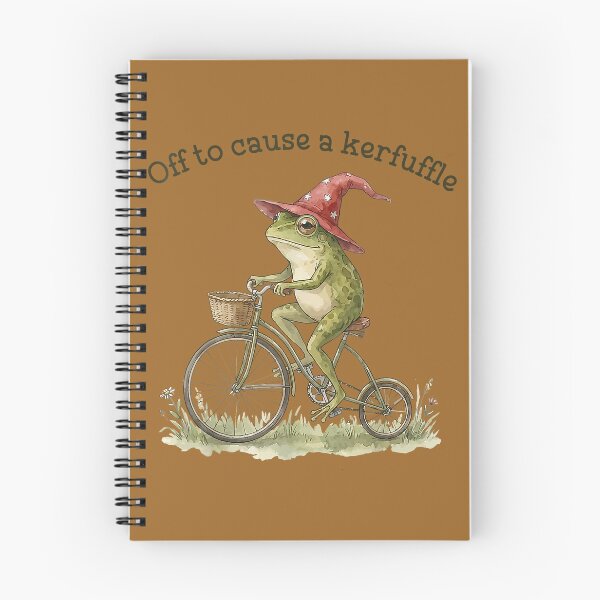 Item preview, Off to Cause A Kerfuffle Funny Weird Frog Riding Bicycle designed and sold by KristineLi.