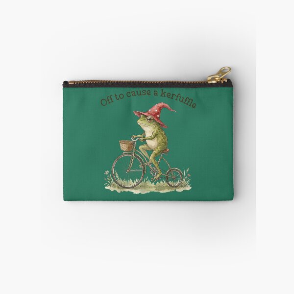 Item preview, Off to Cause A Kerfuffle Funny Weird Frog Riding Bicycle designed and sold by KristineLi.