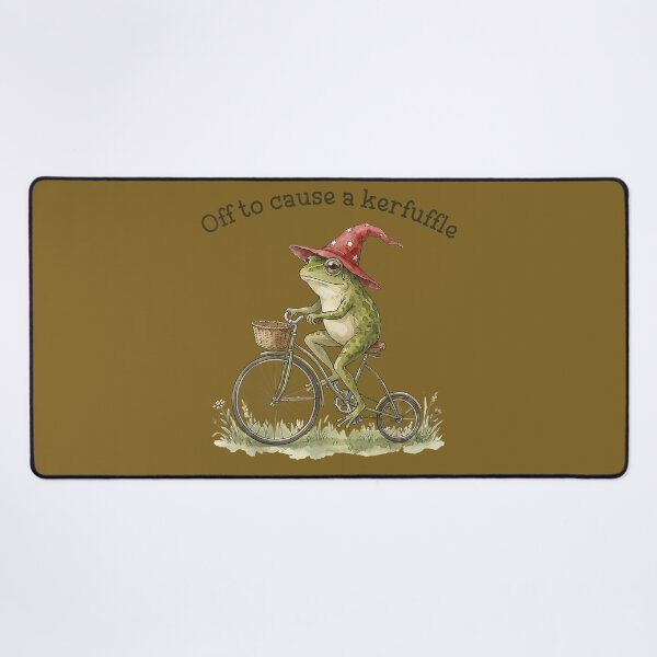 Item preview, Off to Cause A Kerfuffle Funny Weird Frog Riding Bicycle designed and sold by KristineLi.