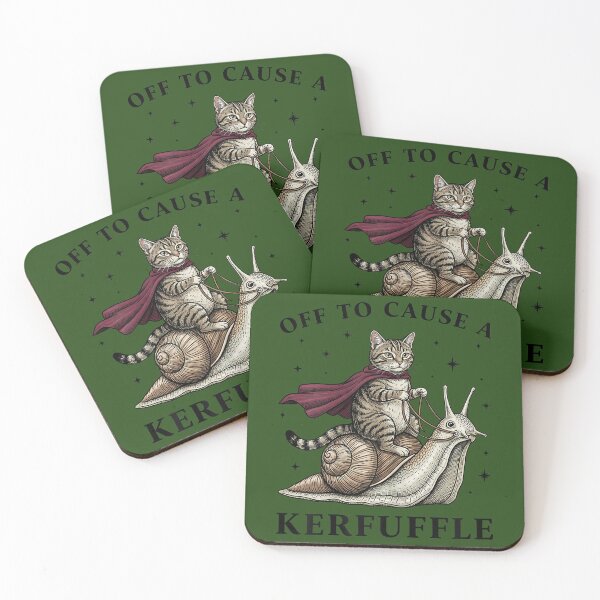 Item preview, Off to Cause A Kerfuffle Funny Whimsical Cat Meme designed and sold by KristineLi.