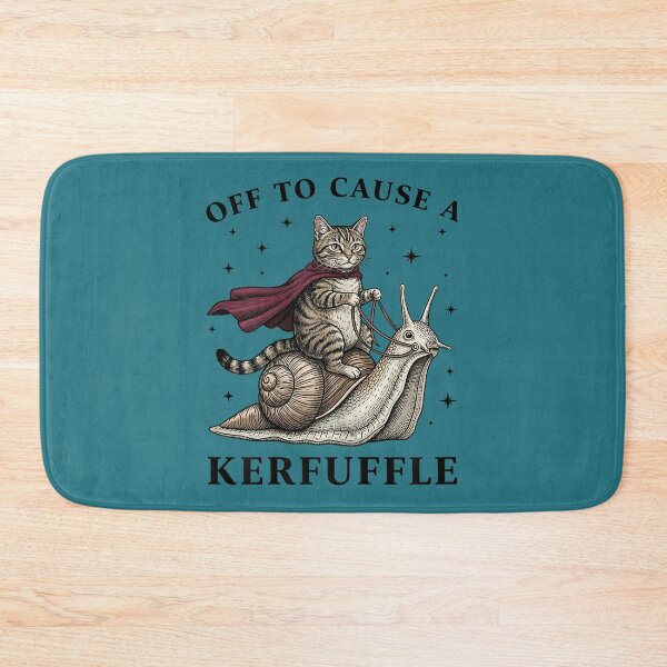 Item preview, Off to Cause A Kerfuffle Funny Whimsical Cat Meme designed and sold by KristineLi.