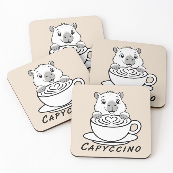 Item preview, ☕ BREWED BEASTIES COLLECTION ☕ - WOODLAND FRIENDS -  Capyccino designed and sold by WheelieGdArt.