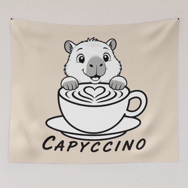 Item preview, ☕ BREWED BEASTIES COLLECTION ☕ - WOODLAND FRIENDS -  Capyccino designed and sold by WheelieGdArt.
