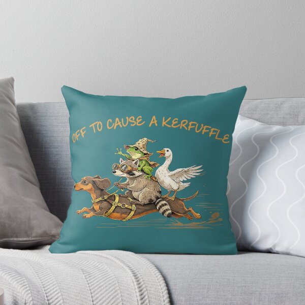 Item preview, Off to Cause A Kerfuffle Raccoon Frog Goose Riding Dachshund designed and sold by KristineLi.