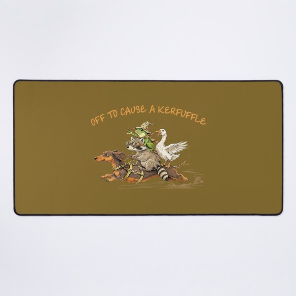 Item preview, Off to Cause A Kerfuffle Raccoon Frog Goose Riding Dachshund designed and sold by KristineLi.