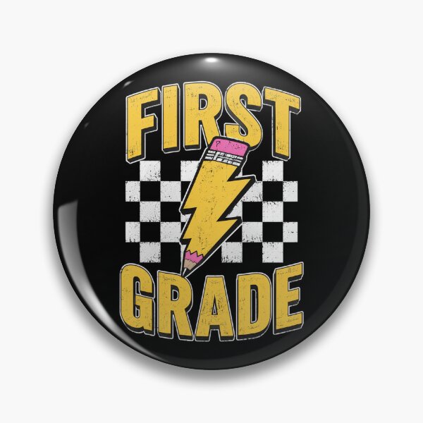 Item preview, First Grade Lighting Bolt Pencil Retro 1st Grade Teacher designed and sold by OlakunleOloroz.