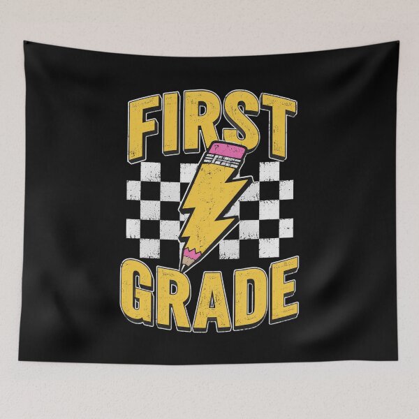 Item preview, First Grade Lighting Bolt Pencil Retro 1st Grade Teacher designed and sold by OlakunleOloroz.