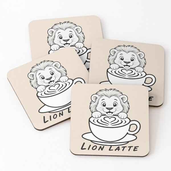 Item preview, ☕ BREWED BEASTIES COLLECTION ☕ - WILDLIFE PALS -  Lion Latte designed and sold by WheelieGdArt.
