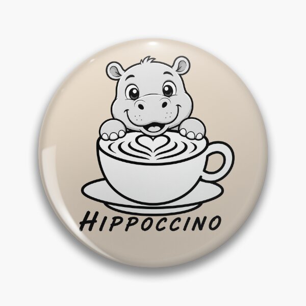 Item preview, ☕ BREWED BEASTIES COLLECTION ☕ - WILDLIFE PALS - Hippoccino designed and sold by WheelieGdArt.