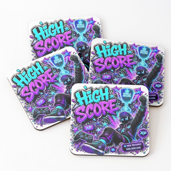 Item preview, HIGH SCORE Gaming Sticker | Neon Esports Graffiti Gamer Design designed and sold by Stylestickers55.