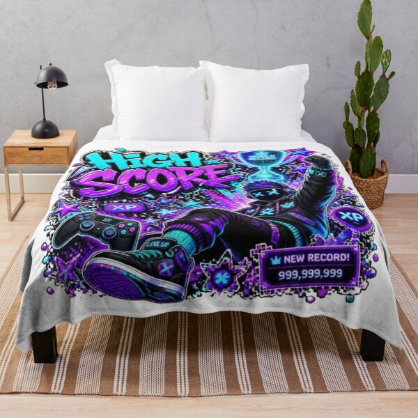 Item preview, HIGH SCORE Gaming Sticker | Neon Esports Graffiti Gamer Design designed and sold by Stylestickers55.